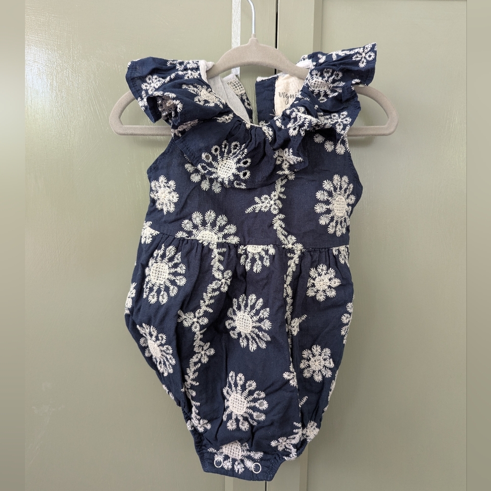Floral Embroidered Baby Romper